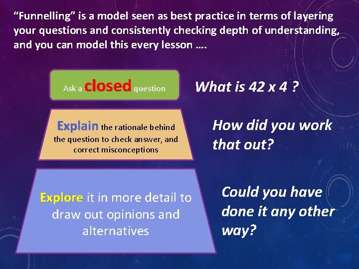 “Funnelling” is a model seen as best practice in terms of layering your questions