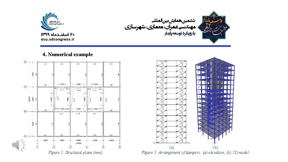 4. Numerical example Figure 2. Structural plane (mm) (a) (b) Figure 3. Arrangement of 4. Numerical example Figure 2. Structural plane (mm) (a) (b) Figure 3. Arrangement of