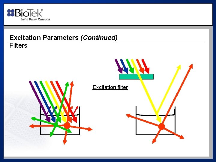 Excitation Parameters (Continued) Filters Excitation filter 