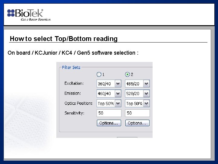 How to select Top/Bottom reading On board / KCJunior / KC 4 / Gen
