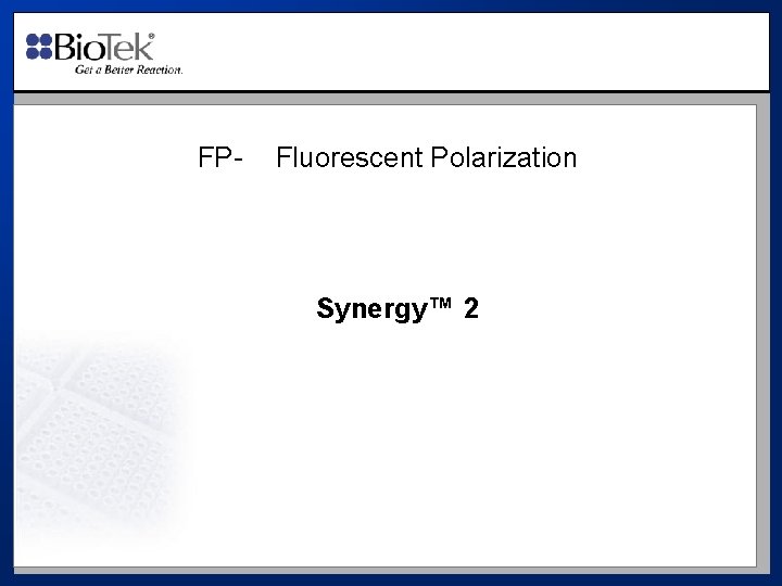 FP- Fluorescent Polarization Synergy™ 2 