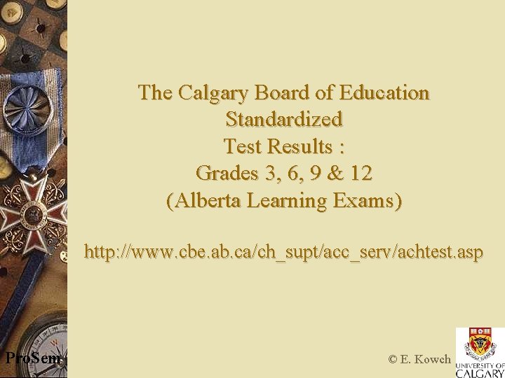 The Calgary Board of Education Standardized Test Results : Grades 3, 6, 9 &