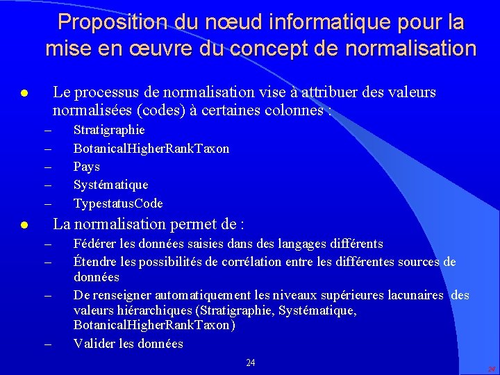 Proposition du nœud informatique pour la mise en œuvre du concept de normalisation Le