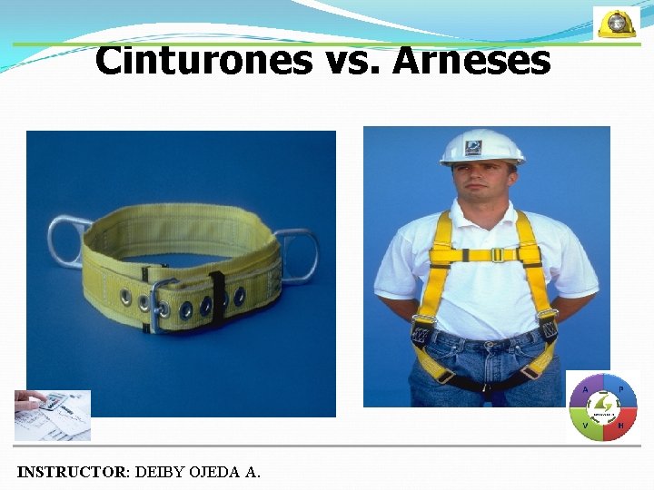 Cinturones vs. Arneses INSTRUCTOR: DEIBY OJEDA A. 