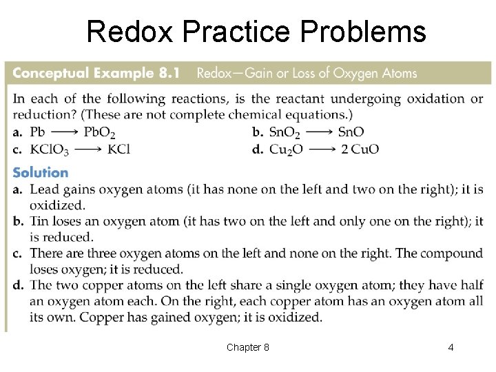 Redox Practice Problems Chapter 8 4 Redox Practice Problems Chapter 8 4