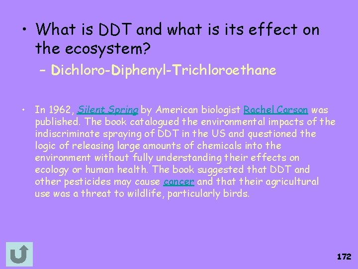  • What is DDT and what is its effect on the ecosystem? –