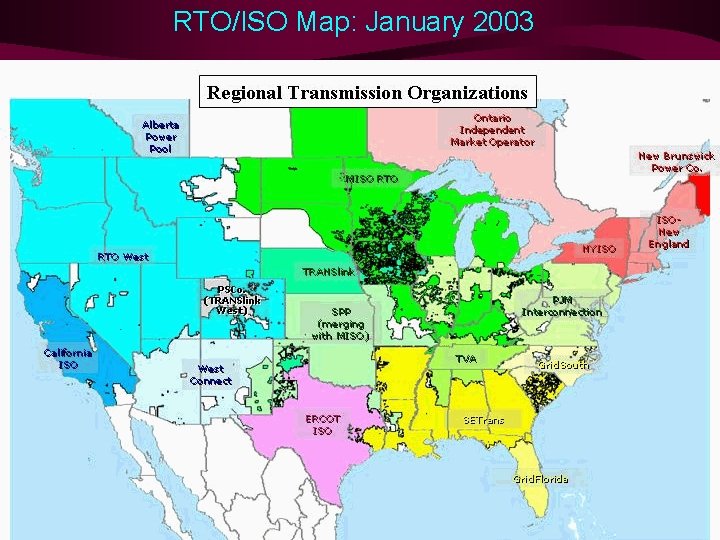 RTO/ISO Map: January 2003 