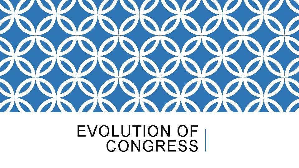 EVOLUTION OF CONGRESS 