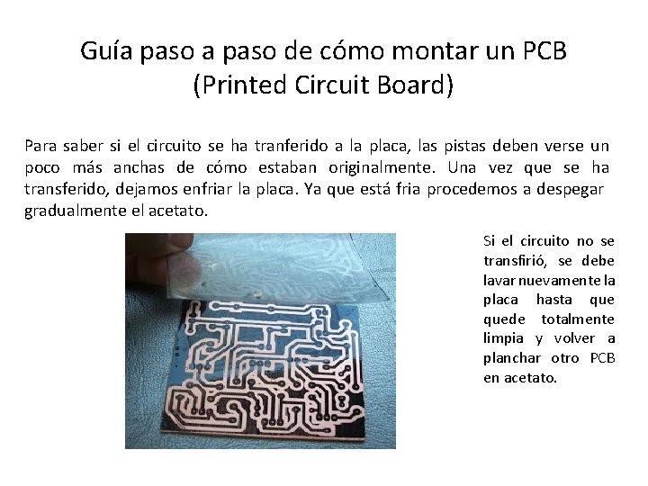 Guía paso de cómo montar un PCB (Printed Circuit Board) Para saber si el