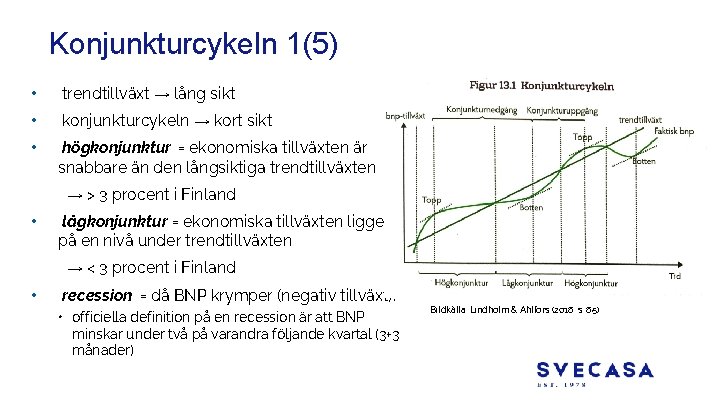 Konjunkturcykeln 1(5) • trendtillväxt → lång sikt • konjunkturcykeln → kort sikt • högkonjunktur