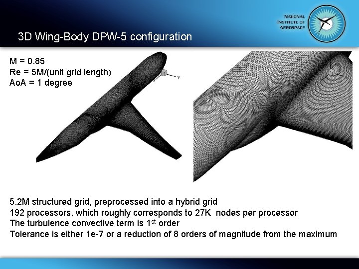 3 D Wing-Body DPW-5 configuration M = 0. 85 Re = 5 M/(unit grid