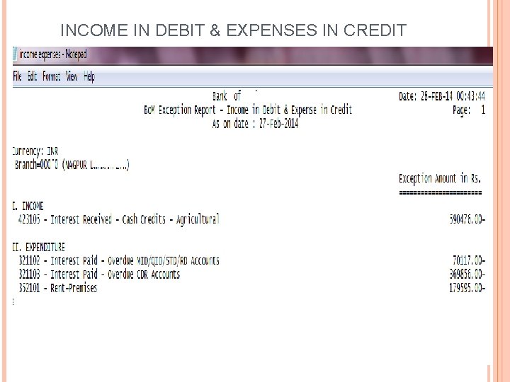 INCOME IN DEBIT & EXPENSES IN CREDIT 
