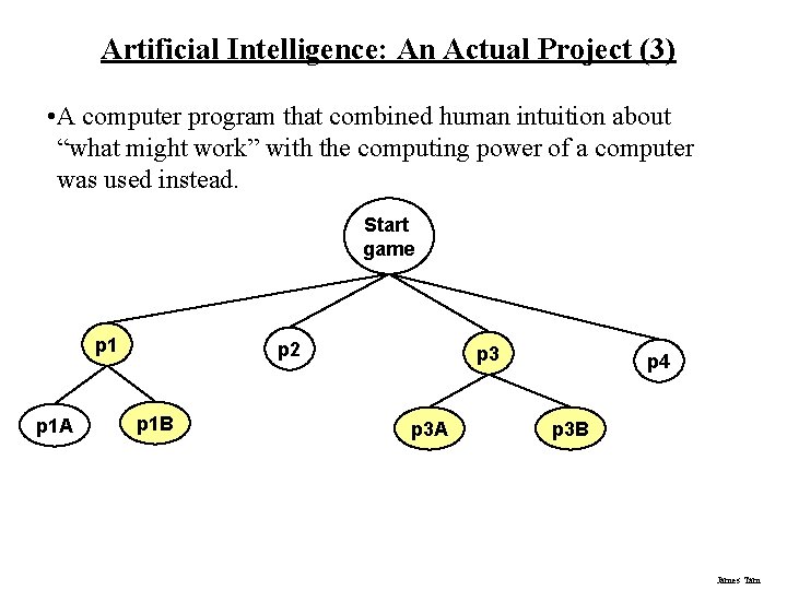 Artificial Intelligence: An Actual Project (3) • A computer program that combined human intuition