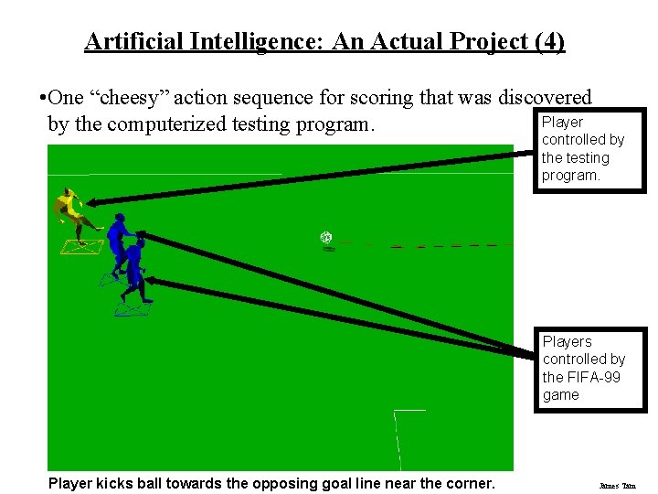 Artificial Intelligence: An Actual Project (4) • One “cheesy” action sequence for scoring that