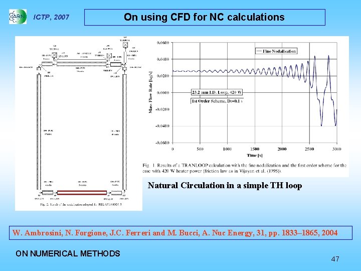 ICTP, 2007 On using CFD for NC calculations Natural Circulation in a simple TH
