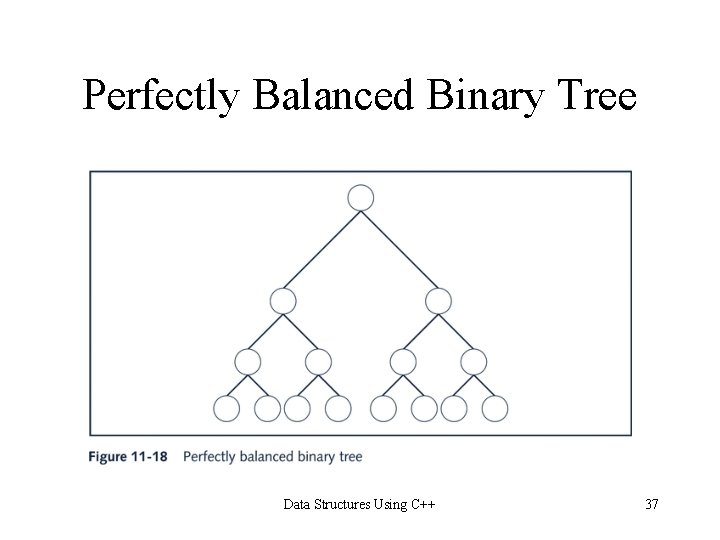 Perfectly Balanced Binary Tree Data Structures Using C++ 37 Perfectly Balanced Binary Tree Data Structures Using C++ 37