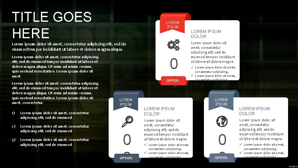 TITLE GOES HERE LOREM IPSUM Lorem ipsum dolor sit amet, consectetur adipiscing elit, sed
