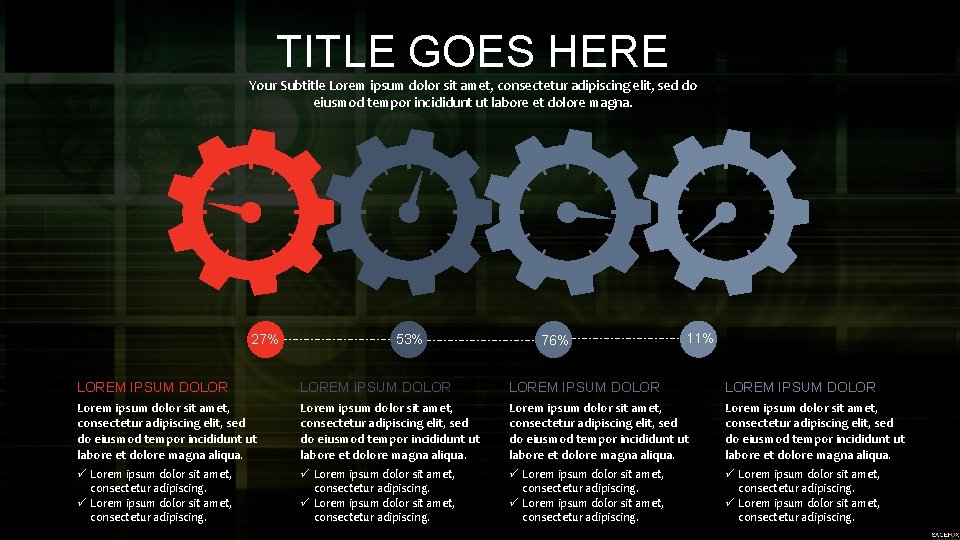 TITLE GOES HERE Your Subtitle Lorem ipsum dolor sit amet, consectetur adipiscing elit, sed