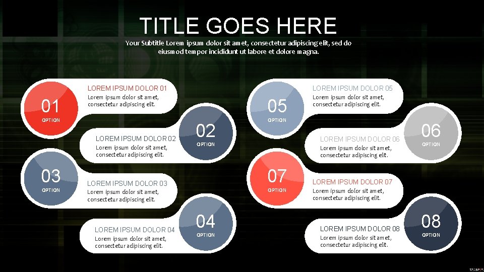 TITLE GOES HERE Your Subtitle Lorem ipsum dolor sit amet, consectetur adipiscing elit, sed