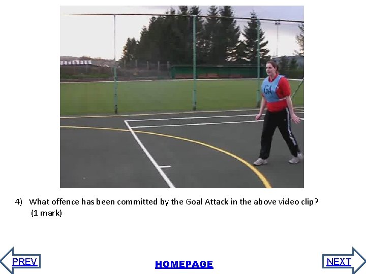 4) What offence has been committed by the Goal Attack in the above video 4) What offence has been committed by the Goal Attack in the above video