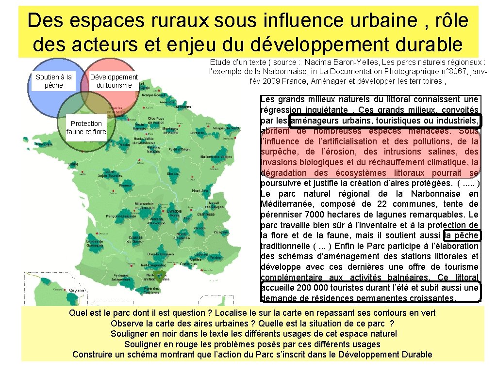 Des espaces ruraux sous influence urbaine , rôle des acteurs et enjeu du développement