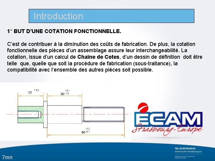 Introduction 1° BUT D’UNE COTATION FONCTIONNELLE. C’est de contribuer à la diminution des coûts
