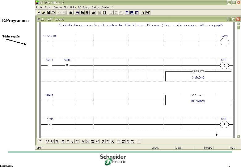 B/Programme Tâche rapide PAO 02/2004 1 9 