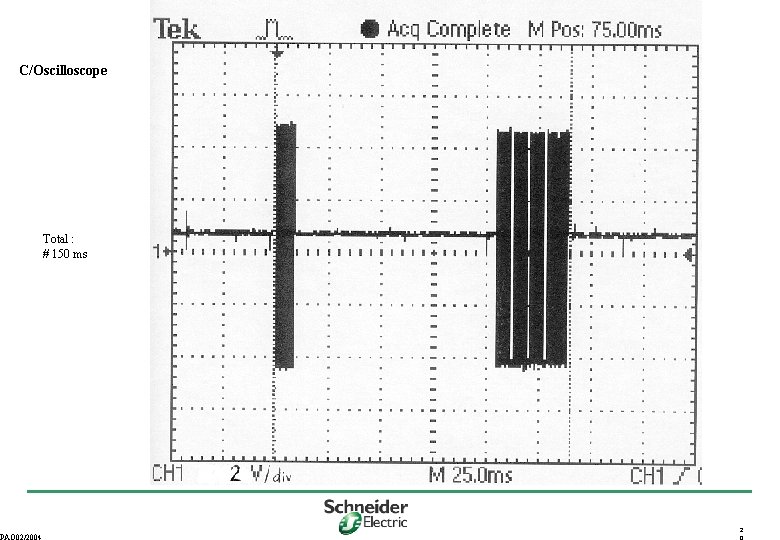 C/Oscilloscope PAO 02/2004 Total : # 150 ms 2 0 