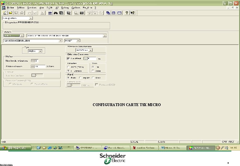 PAO 02/2004 CONFIGURATION CARTE TSX MICRO 9 
