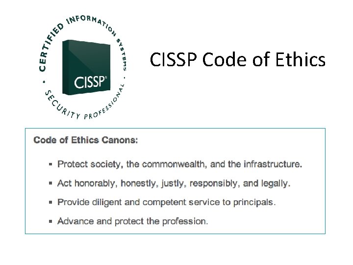 CISSP Code of Ethics 