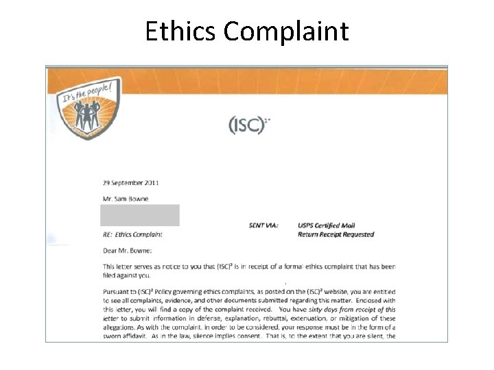 Ethics Complaint 