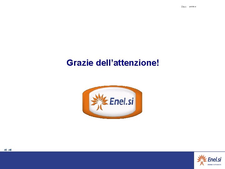 Uso: Grazie dell’attenzione! 45 /45 pubblico 