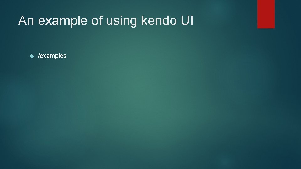 An example of using kendo UI /examples 