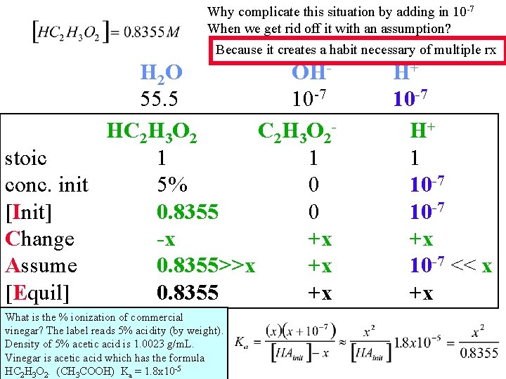 Why complicate this situation by adding in 10 -7 When we get rid off