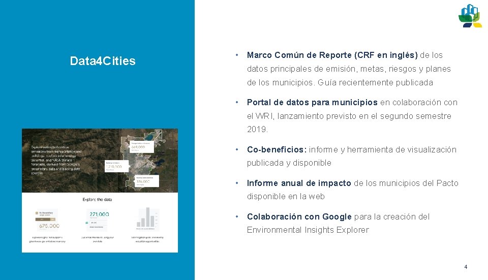Data 4 Cities • Marco Común de Reporte (CRF en inglés) de los datos