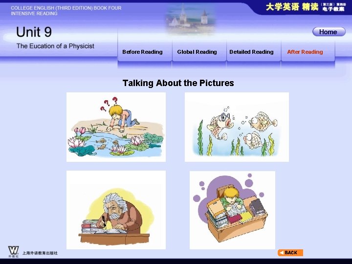 Before Reading Global Reading Detailed Reading Talking About the Pictures After Reading 