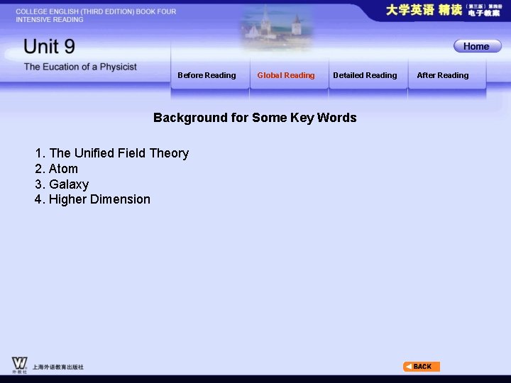 Before Reading Global Reading Detailed Reading Background for Some Key Words 1. The Unified