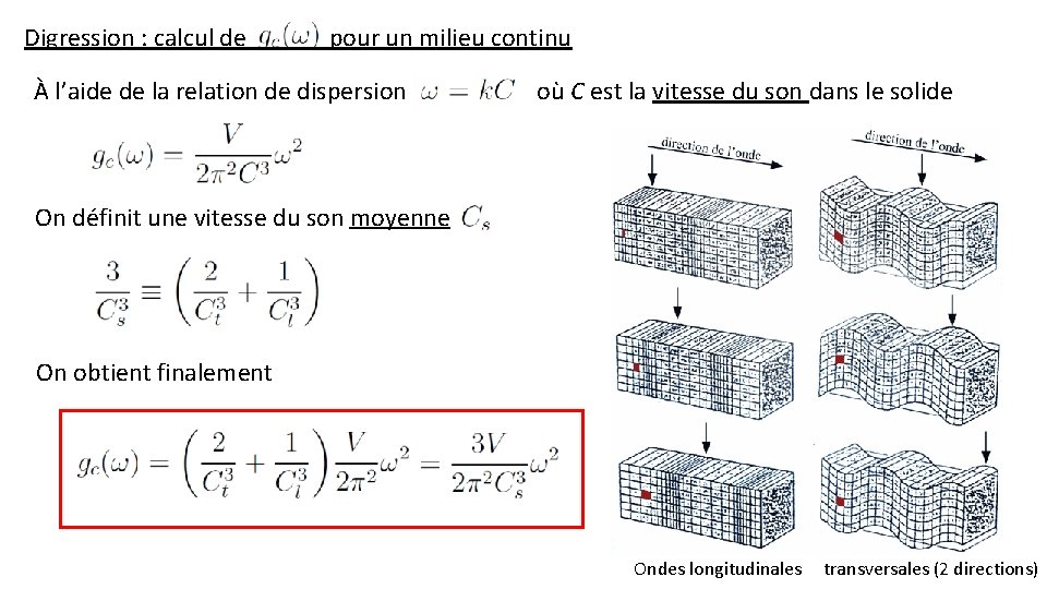 Digression : calcul de pour un milieu continu À l’aide de la relation de