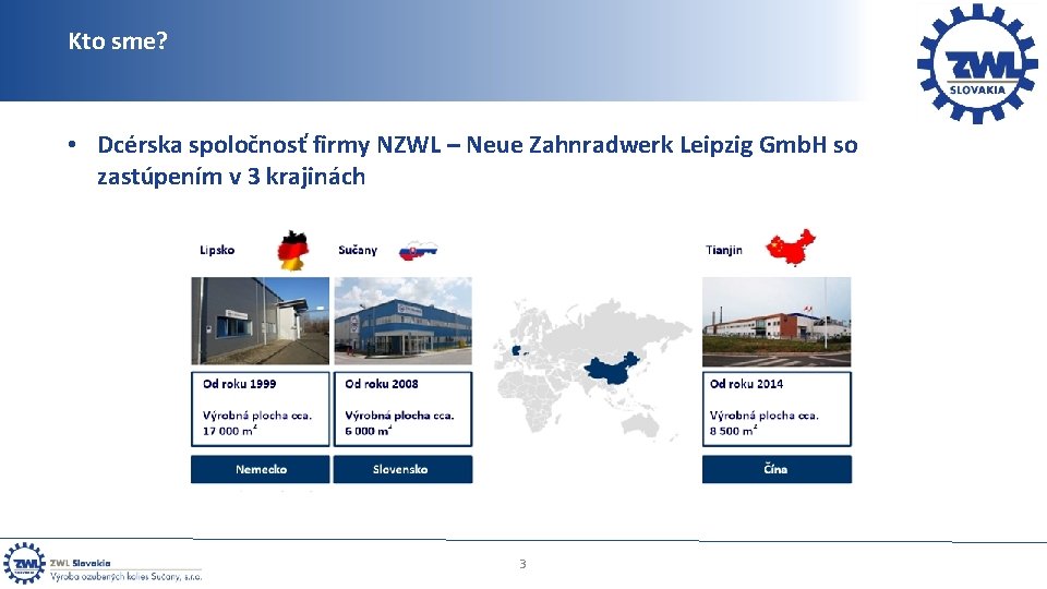 Kto sme? • Dcérska spoločnosť firmy NZWL – Neue Zahnradwerk Leipzig Gmb. H so