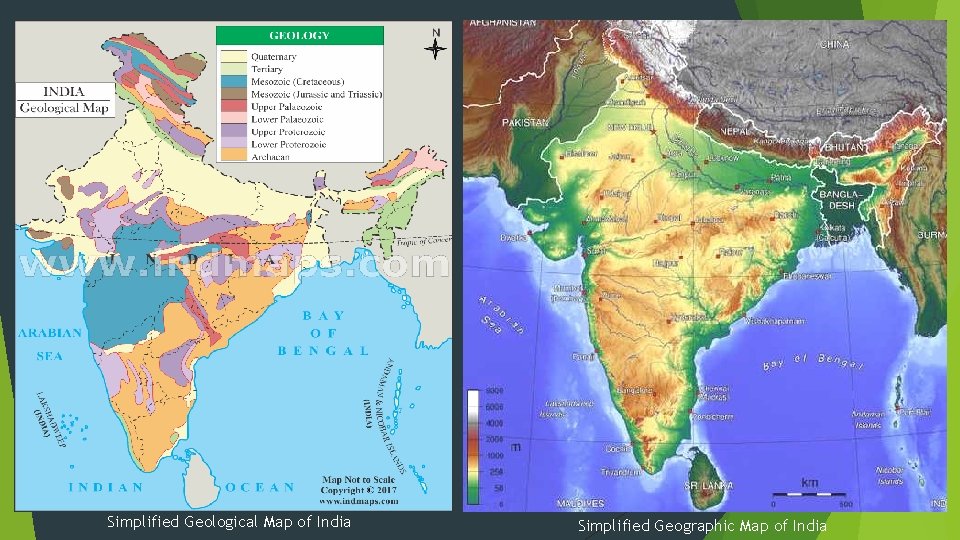 Simplified Geological Map of India Simplified Geographic Map of India 