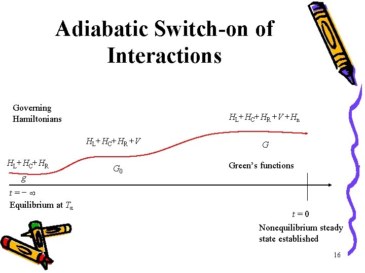 Adiabatic Switch-on of Interactions Governing Hamiltonians HL+HC+HR +V +Hn HL+HC+HR +V HL+HC+HR g t=−