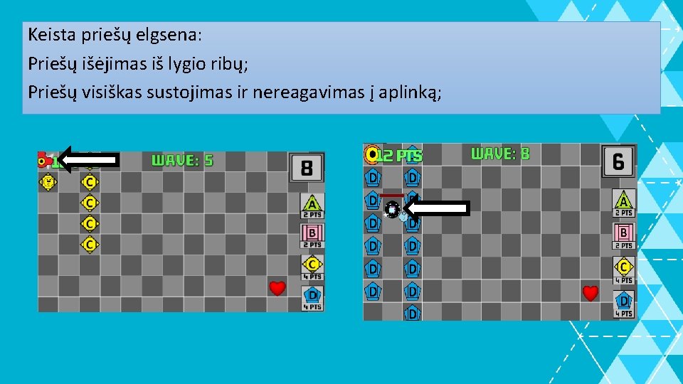 Keista priešų elgsena: Priešų išėjimas iš lygio ribų; Priešų visiškas sustojimas ir nereagavimas į