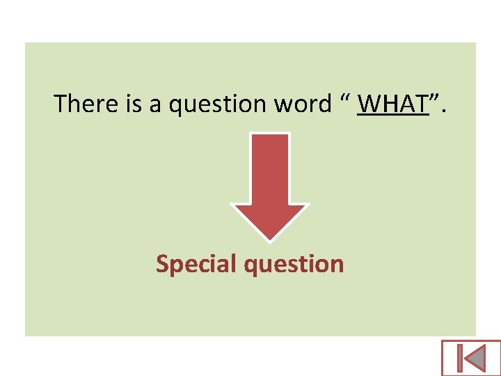 There is a question word “ WHAT”. Special question 