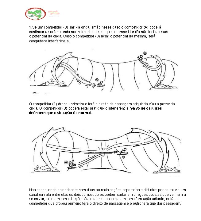 1. Se um competidor (B) sair da onda, então nesse caso o competidor (A)