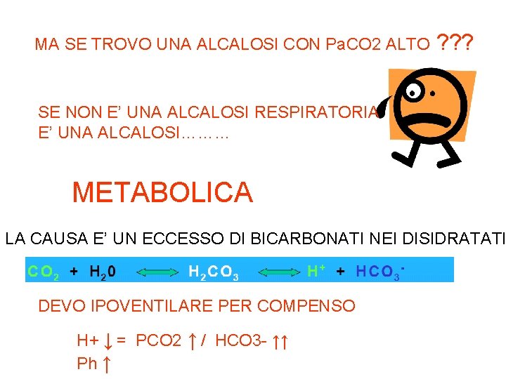 MA SE TROVO UNA ALCALOSI CON Pa. CO 2 ALTO ? ? ? SE