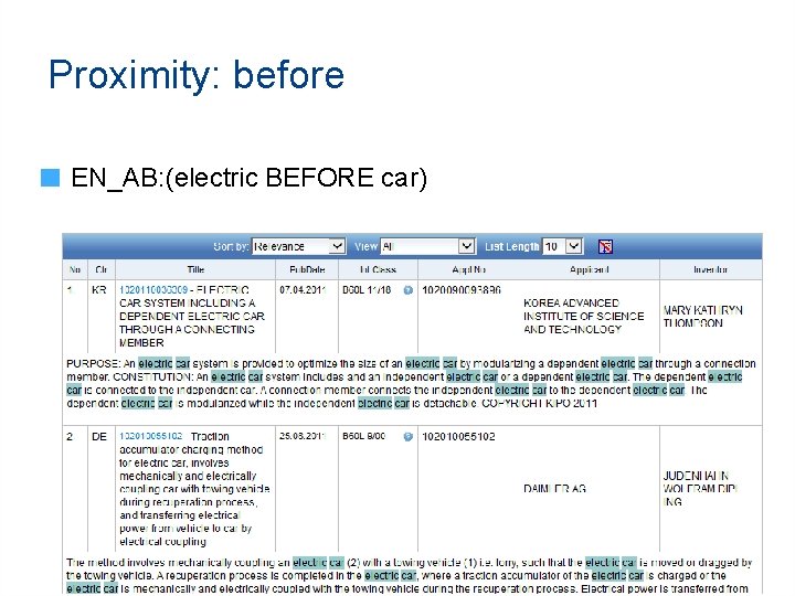 Proximity: before EN_AB: (electric BEFORE car) 
