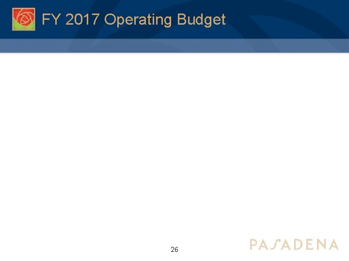 FY 2017 Operating Budget 26 