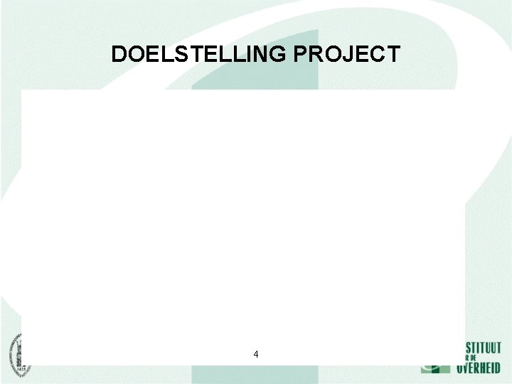 DOELSTELLING PROJECT 4 