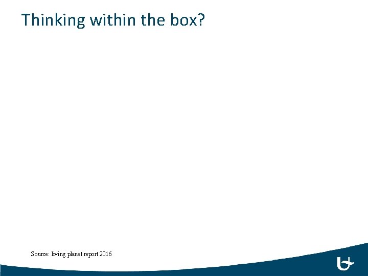 Thinking within the box? Source: living planet report 2016 