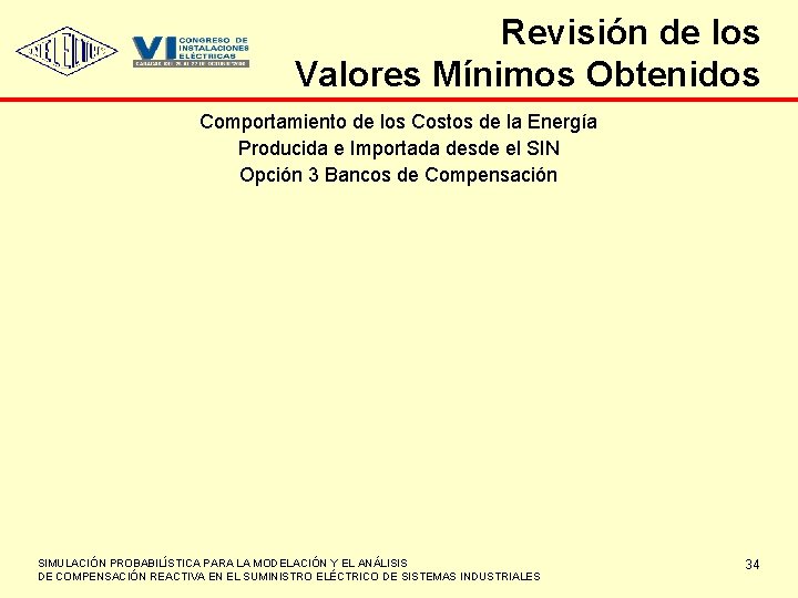 Revisión de los Valores Mínimos Obtenidos Comportamiento de los Costos de la Energía Producida